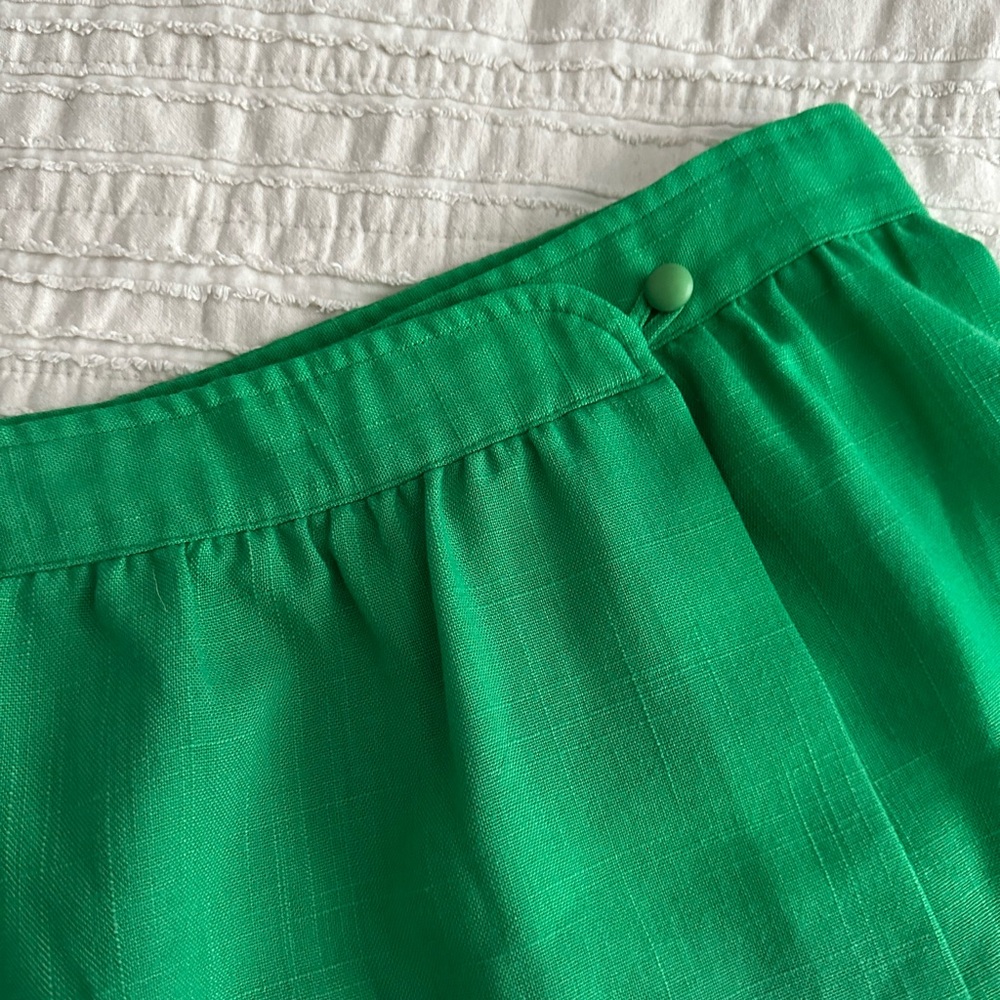 Vintage Green Midi Wrap Skirt - Picture 2 of 6